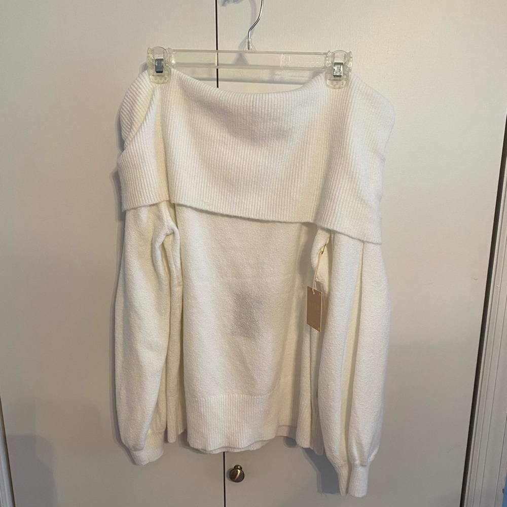 NWT Plus Off-the-shoulder White Sweater Forever 21 Size 3X